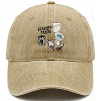 Trashed Panda Washed Cotton Baseball Cap Funny Drunk Racoon Meme