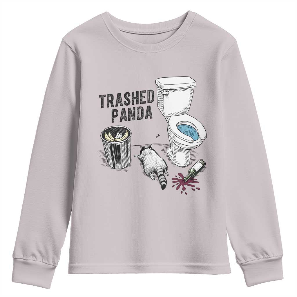 Trashed Panda Youth Sweatshirt Funny Drunk Racoon Meme - Wonder Print Shop