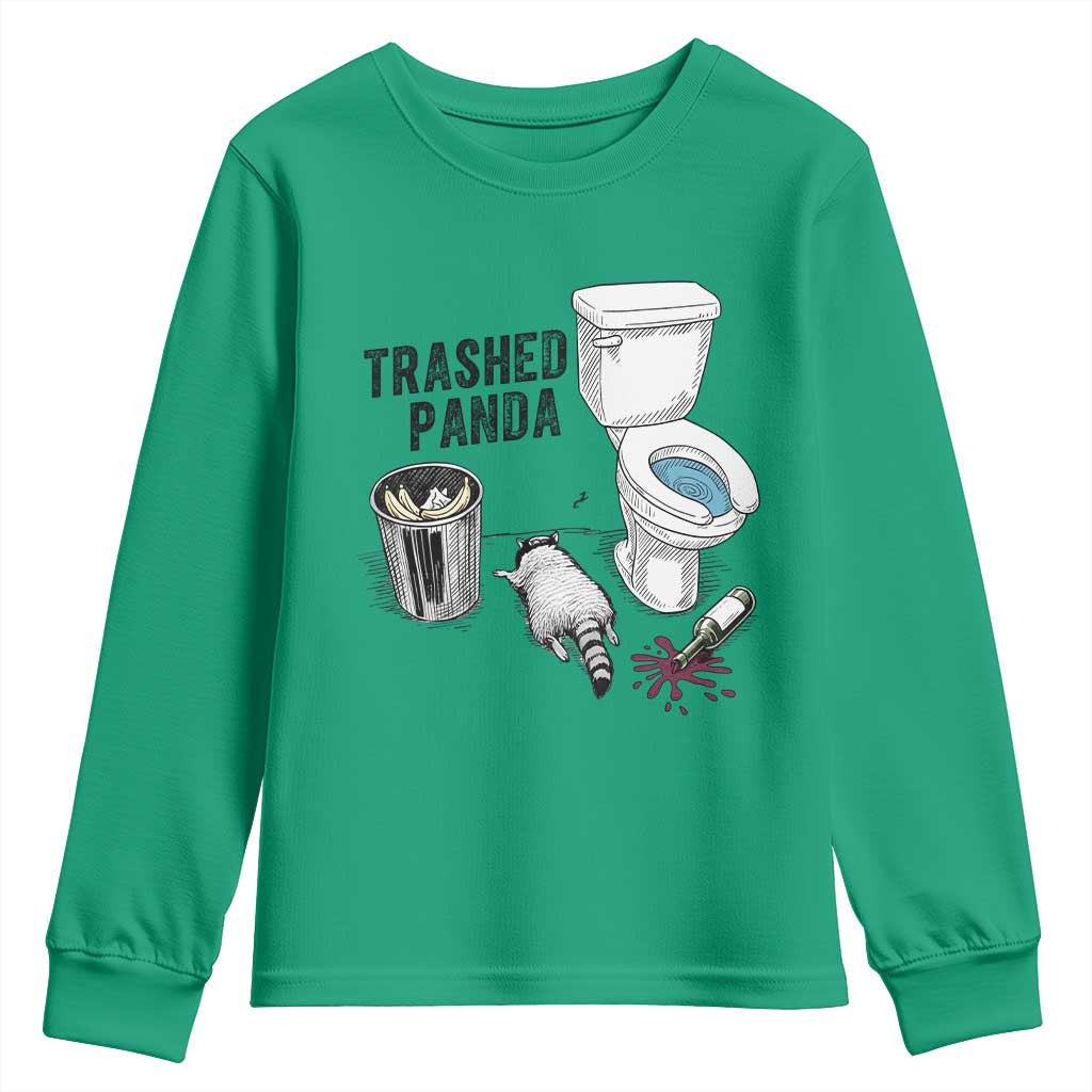 Trashed Panda Youth Sweatshirt Funny Drunk Racoon Meme - Wonder Print Shop
