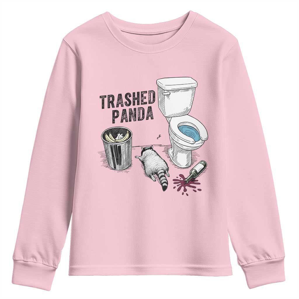 Trashed Panda Youth Sweatshirt Funny Drunk Racoon Meme - Wonder Print Shop