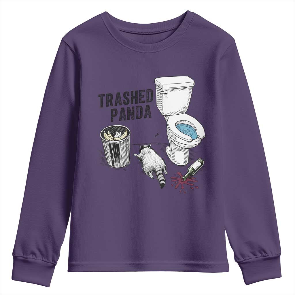 Trashed Panda Youth Sweatshirt Funny Drunk Racoon Meme - Wonder Print Shop