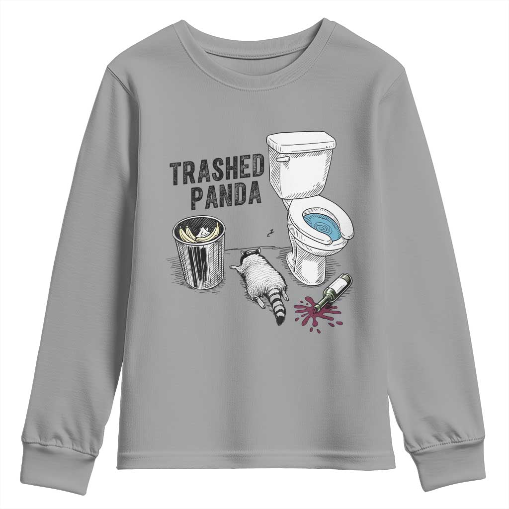 Trashed Panda Youth Sweatshirt Funny Drunk Racoon Meme - Wonder Print Shop