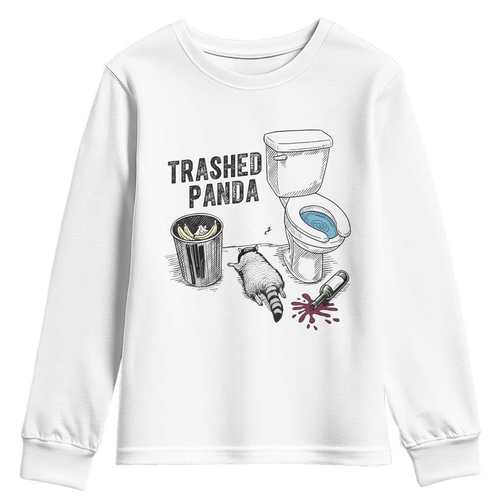 Trashed Panda Youth Sweatshirt Funny Drunk Racoon Meme - Wonder Print Shop