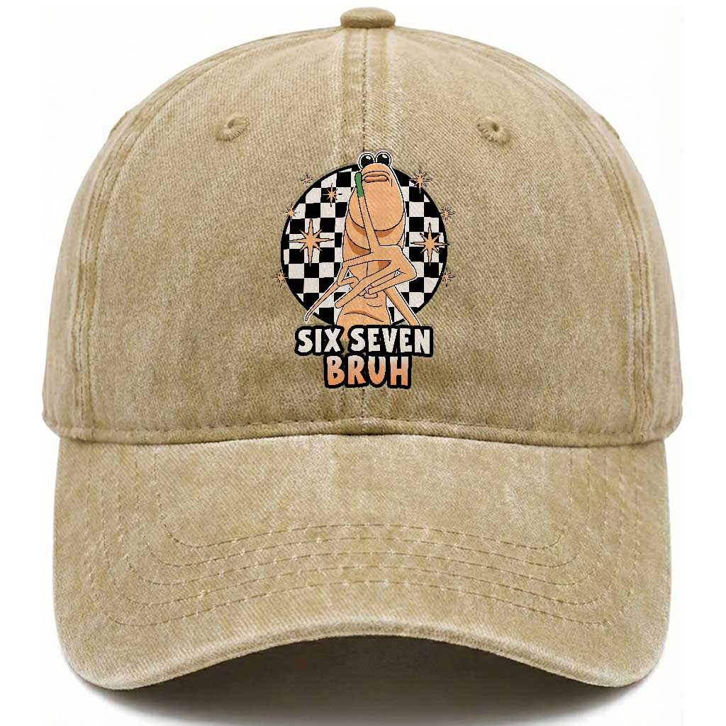 Marcus The Worm Meme Washed Cotton Baseball Cap 67 Six Seven Gen Z Humor