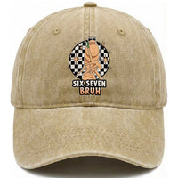 Marcus The Worm Meme Washed Cotton Baseball Cap 67 Six Seven Gen Z Humor
