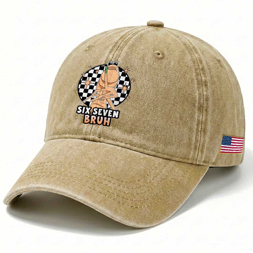 Marcus The Worm Meme Washed Cotton Baseball Cap 67 Six Seven Gen Z Humor