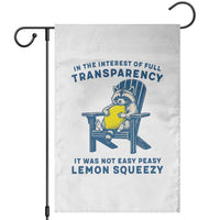 Funny Raccoon Garden Flag In The Interest Of Full Transparency It Was Not Easy Peasy Lemon Squeezy - Wonder Print Shop