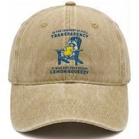 Funny Raccoon Washed Cotton Baseball Cap In The Interest Of Full Transparency It Was Not Easy Peasy Lemon Squeezy