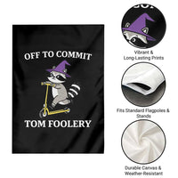 Funny Raccoon Scooter Meme Garden Flag Off To Commit Tom Foolery - Wonder Print Shop