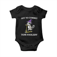 Funny Raccoon Scooter Meme Baby Onesie Off To Commit Tom Foolery - Wonder Print Shop