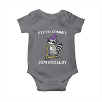 Funny Raccoon Scooter Meme Baby Onesie Off To Commit Tom Foolery - Wonder Print Shop