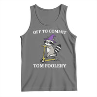Funny Raccoon Scooter Meme Tank Top Off To Commit Tom Foolery - Wonder Print Shop