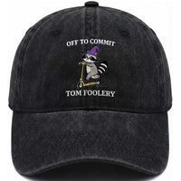 Funny Raccoon Scooter Meme Washed Cotton Baseball Cap Off To Commit Tom Foolery