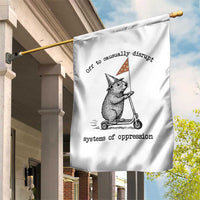 Funny Groundhog Scooter Meme Garden Flag Off To Causually Disrupt System Of Oppression - Wonder Print Shop