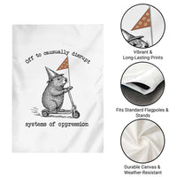 Funny Groundhog Scooter Meme Garden Flag Off To Causually Disrupt System Of Oppression - Wonder Print Shop