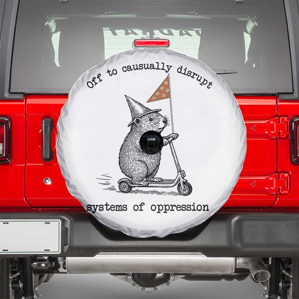 Funny Groundhog Scooter Meme Spare Tire Cover Off To Causually Disrupt System Of Oppression - Wonder Print Shop