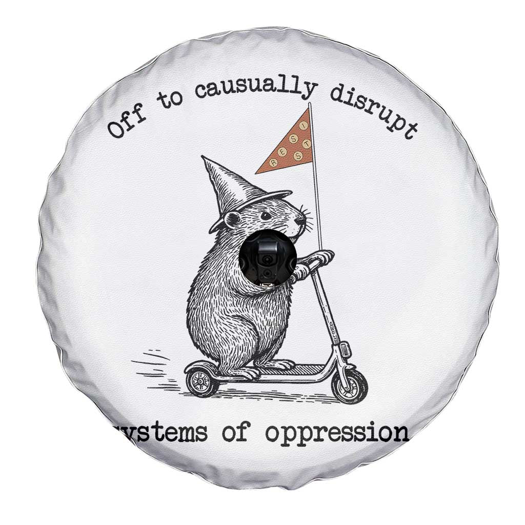 Funny Groundhog Scooter Meme Spare Tire Cover Off To Causually Disrupt System Of Oppression - Wonder Print Shop