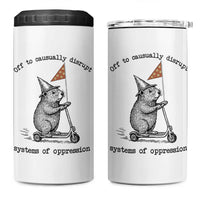 Funny Groundhog Scooter Meme 4 in 1 Can Cooler Tumbler Off To Causually Disrupt System Of Oppression - Wonder Print Shop