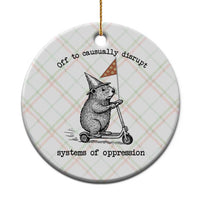 Funny Groundhog Scooter Meme Ceramic Ornament Off To Causually Disrupt System Of Oppression - Wonder Print Shop
