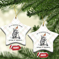 Funny Groundhog Scooter Meme Ceramic Ornament Off To Causually Disrupt System Of Oppression - Wonder Print Shop