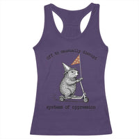 Funny Groundhog Scooter Meme Racerback Tank Top Off To Causually Disrupt System Of Oppression - Wonder Print Shop