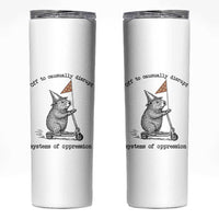 Funny Groundhog Scooter Meme Skinny Tumbler Off To Causually Disrupt System Of Oppression - Wonder Print Shop