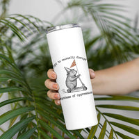 Funny Groundhog Scooter Meme Skinny Tumbler Off To Causually Disrupt System Of Oppression - Wonder Print Shop