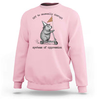 Funny Groundhog Scooter Meme Sweatshirt Off To Causually Disrupt System Of Oppression - Wonder Print Shop