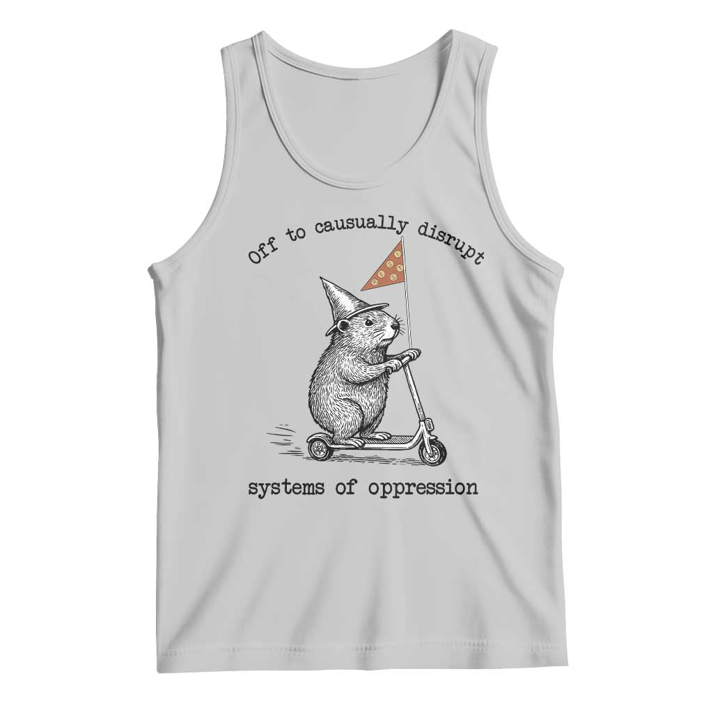 Funny Groundhog Scooter Meme Tank Top Off To Causually Disrupt System Of Oppression - Wonder Print Shop