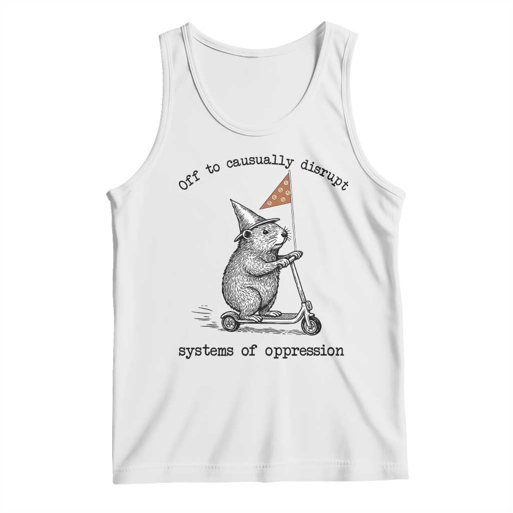 Funny Groundhog Scooter Meme Tank Top Off To Causually Disrupt System Of Oppression - Wonder Print Shop