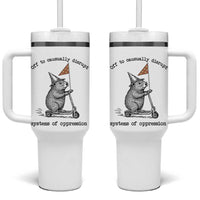 Funny Groundhog Scooter Meme Tumbler With Handle Off To Causually Disrupt System Of Oppression - Wonder Print Shop
