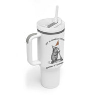 Funny Groundhog Scooter Meme Tumbler With Handle Off To Causually Disrupt System Of Oppression - Wonder Print Shop