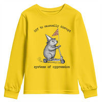 Funny Groundhog Scooter Meme Youth Sweatshirt Off To Causually Disrupt System Of Oppression - Wonder Print Shop