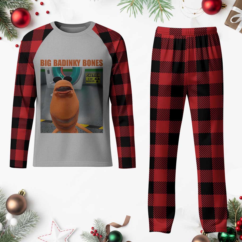 Marcus The Worm Meme Plaid Pajama Set Big Badinky Bones - Wonder Print Shop