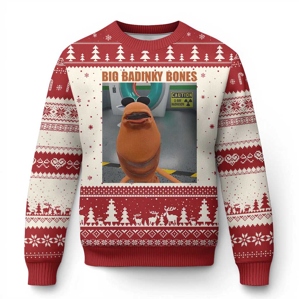Marcus The Worm Meme Ugly Christmas Sweater Big Badinky Bones - Wonder Print Shop