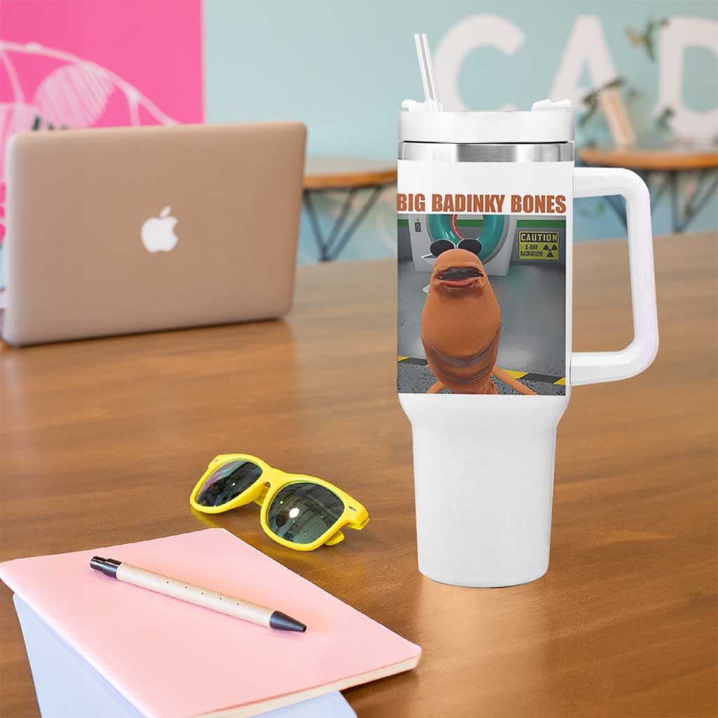 Marcus The Worm Meme Tumbler With Handle Big Badinky Bones - Wonder Print Shop
