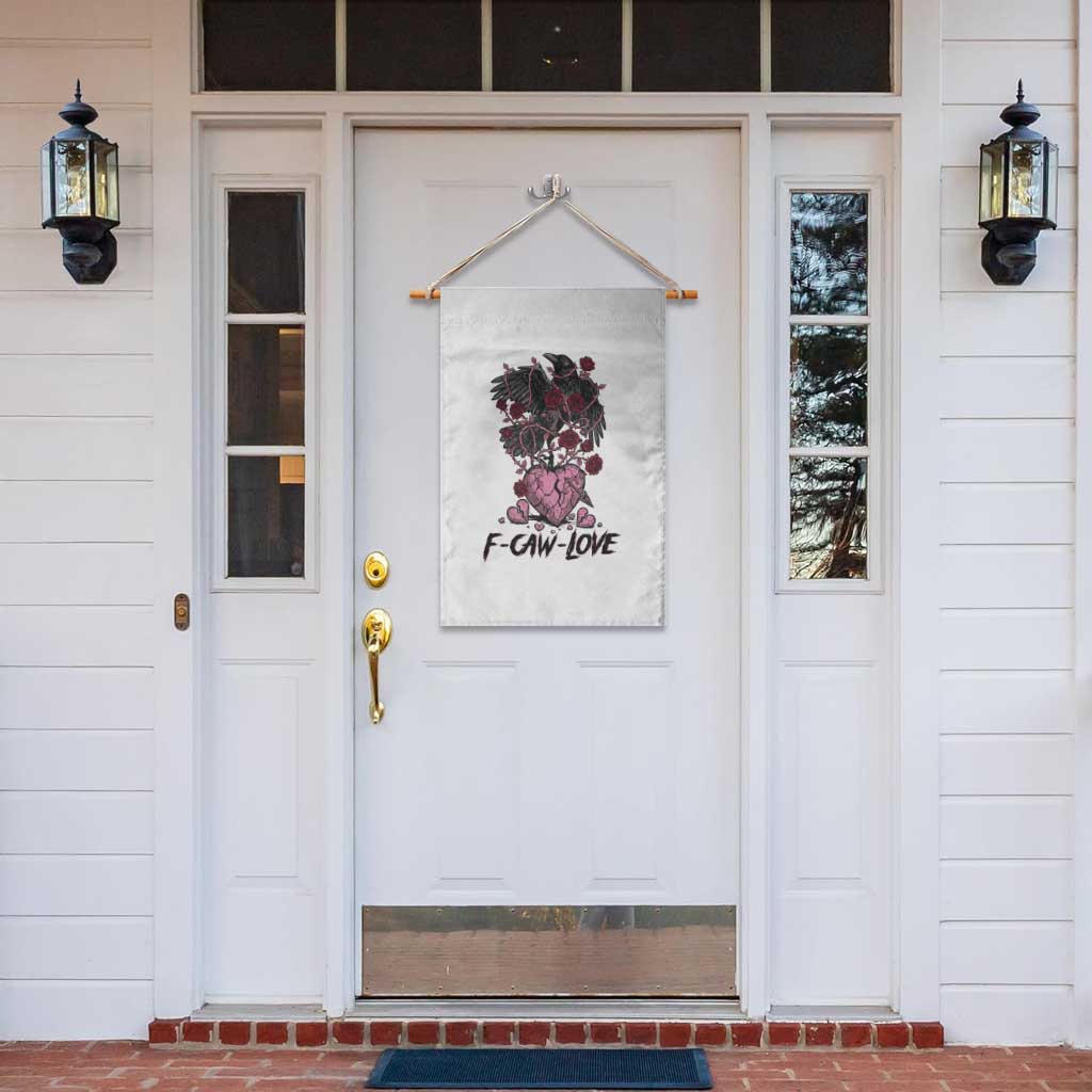 F Caw Love Garden Flag Funny Anti Valentines Day Gothic Bird Meme
