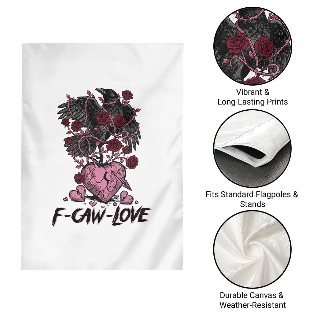 F Caw Love Garden Flag Funny Anti Valentines Day Gothic Bird Meme