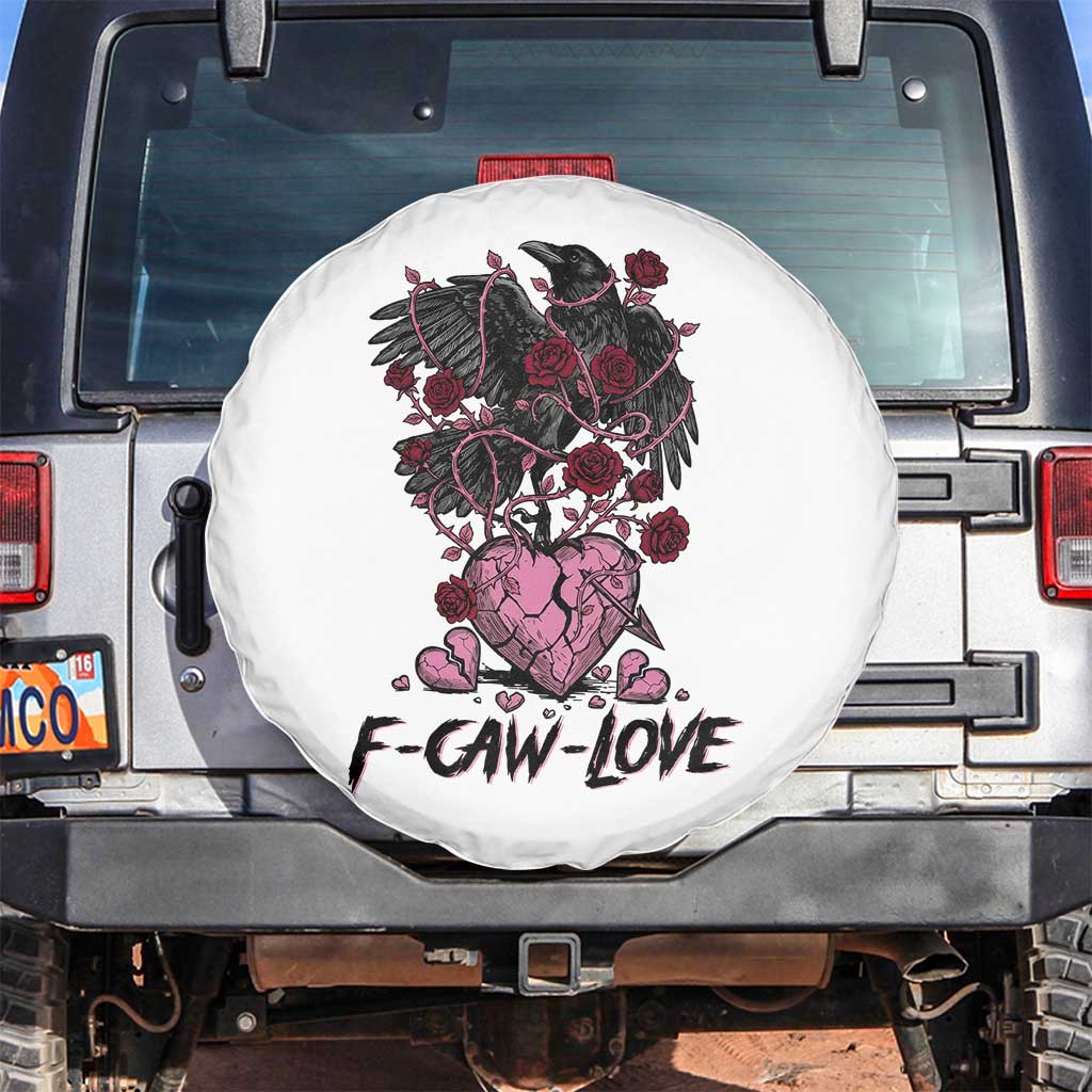 F Caw Love Spare Tire Cover Funny Anti Valentines Day Gothic Bird Meme