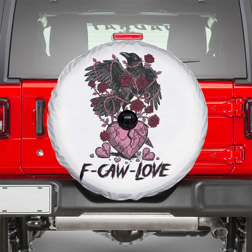 F Caw Love Spare Tire Cover Funny Anti Valentines Day Gothic Bird Meme