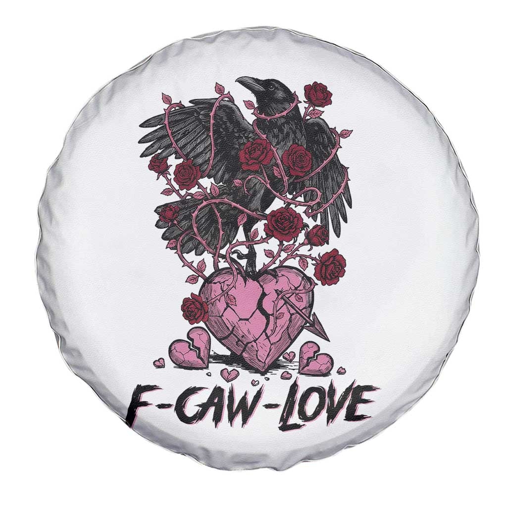 F Caw Love Spare Tire Cover Funny Anti Valentines Day Gothic Bird Meme