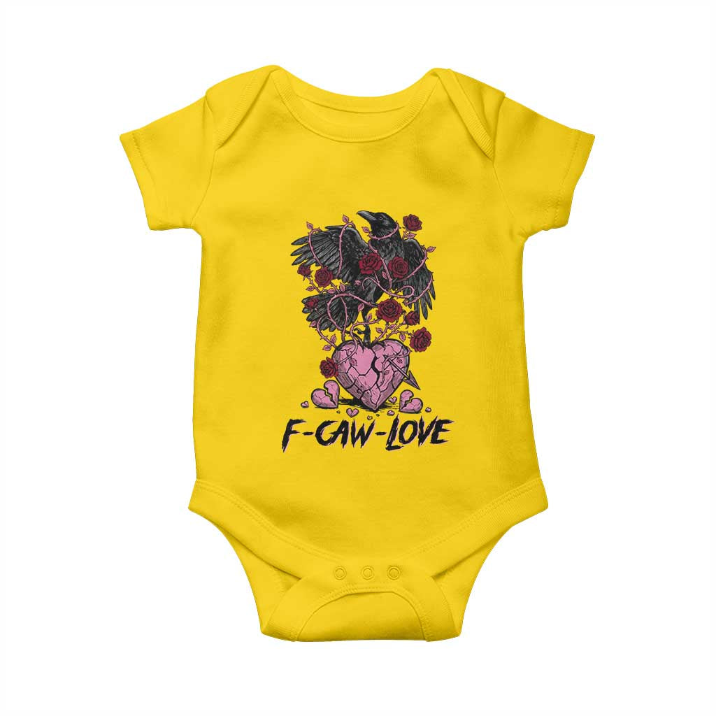 F Caw Love Baby Onesie Funny Anti Valentines Day Gothic Bird Meme