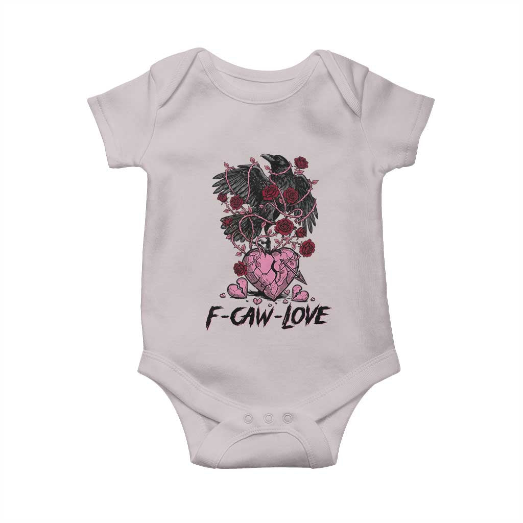 F Caw Love Baby Onesie Funny Anti Valentines Day Gothic Bird Meme