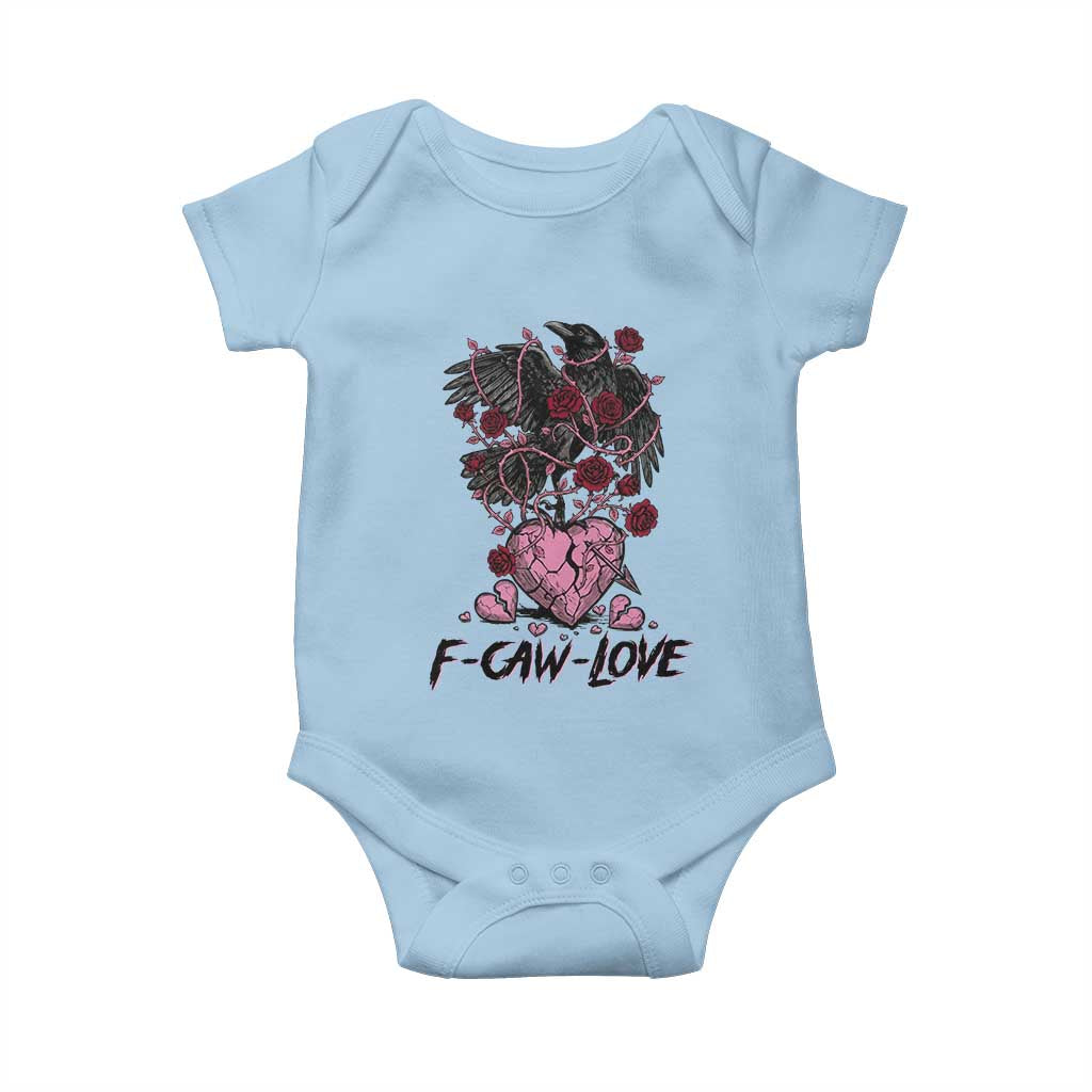 F Caw Love Baby Onesie Funny Anti Valentines Day Gothic Bird Meme