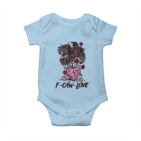 F Caw Love Baby Onesie Funny Anti Valentines Day Gothic Bird Meme