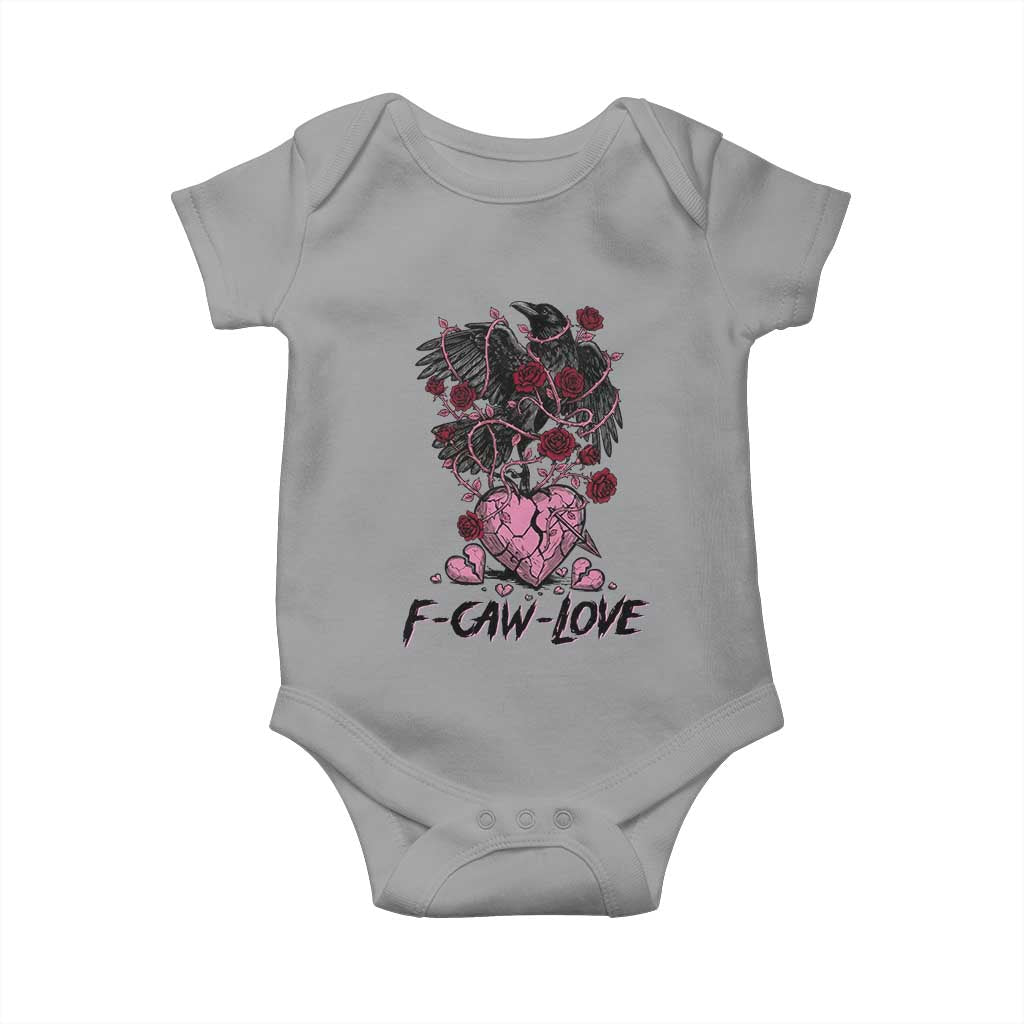 F Caw Love Baby Onesie Funny Anti Valentines Day Gothic Bird Meme