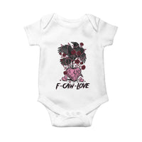 F Caw Love Baby Onesie Funny Anti Valentines Day Gothic Bird Meme