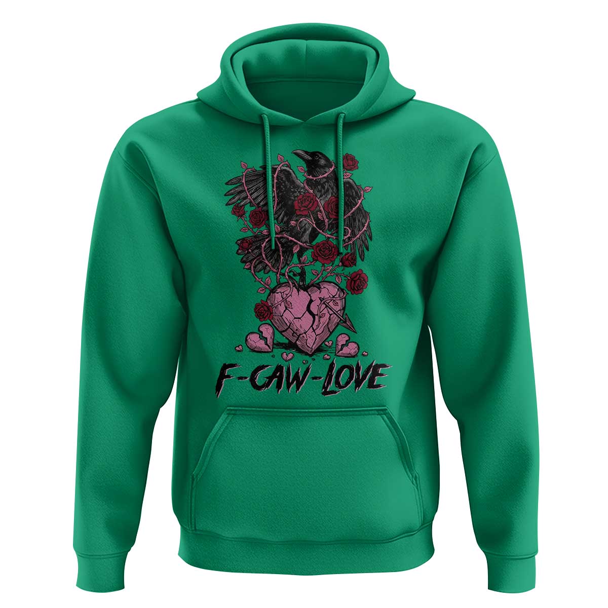F Caw Love Hoodie Funny Anti Valentines Day Gothic Bird Meme