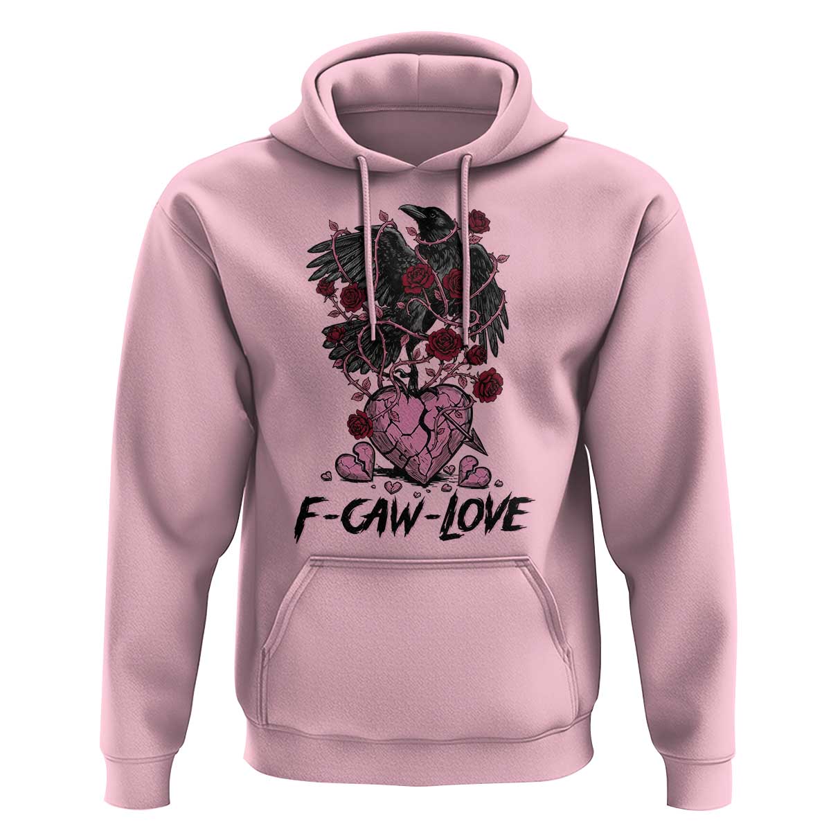 F Caw Love Hoodie Funny Anti Valentines Day Gothic Bird Meme