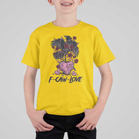 F Caw Love T Shirt For Kid Funny Anti Valentines Day Gothic Bird Meme